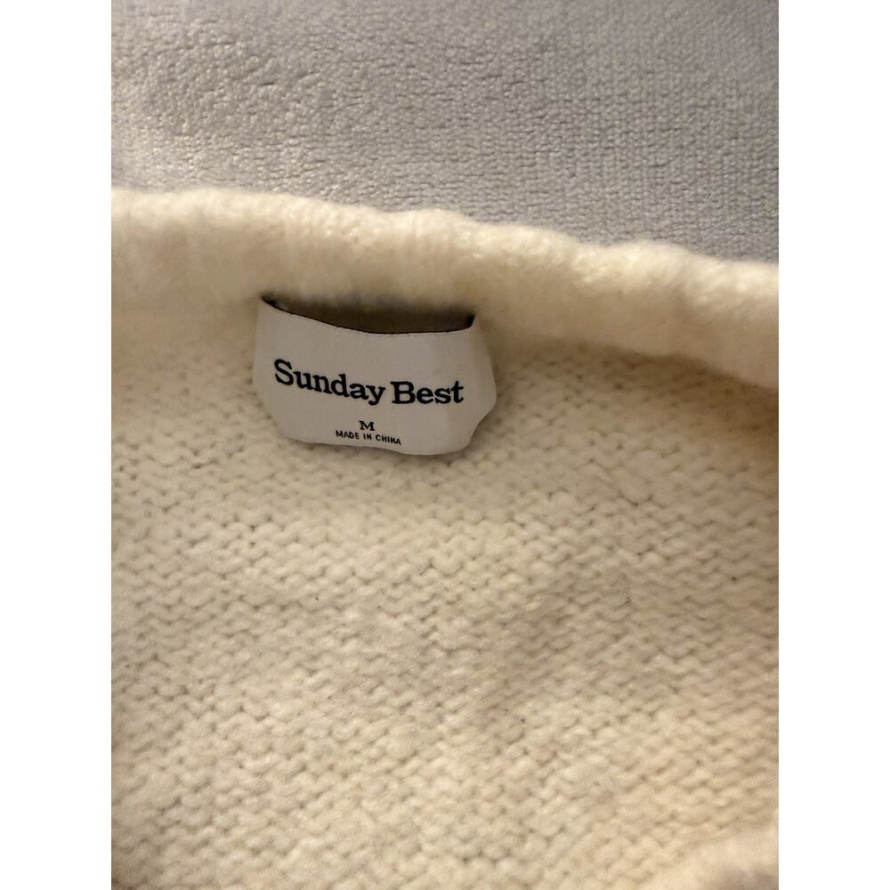 Sunday Best by Aritzia Peggy Cropped Merino Wool Sweater – Cream Size Medium - Picture 5 of 8